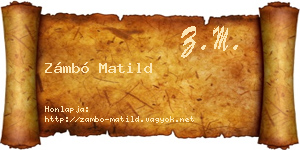 Zámbó Matild névjegykártya